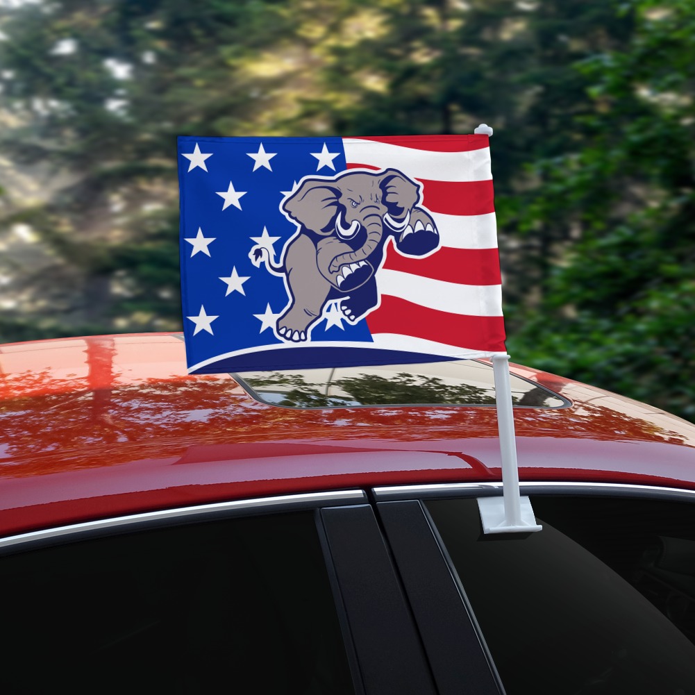 Details about  / Angry Republican Elephant Politics GOP Car Flag with Pole