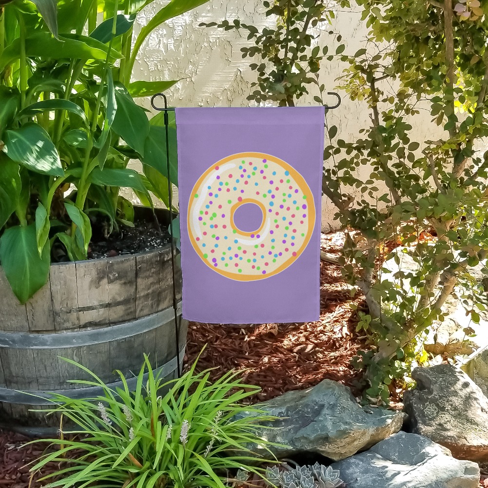 Cute Donut Pastel Sprinkles Spring Yummy Garden Yard Flag