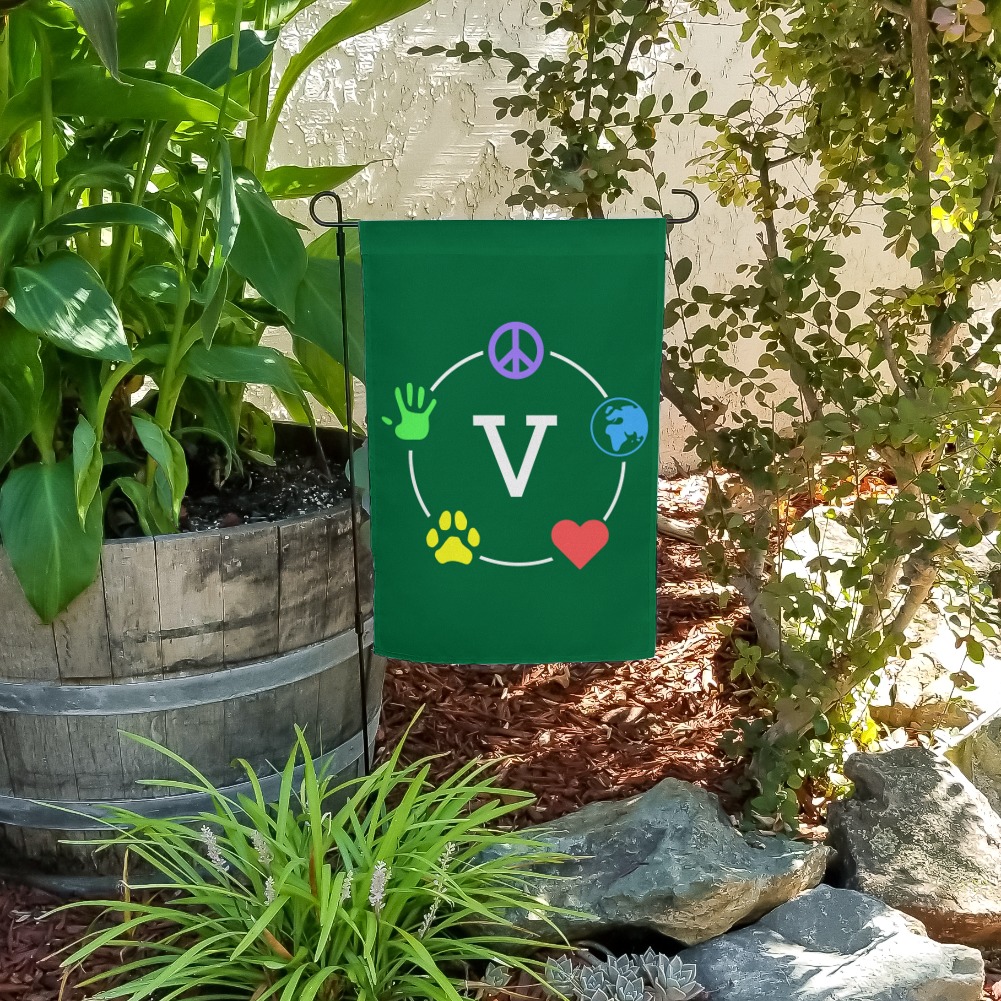 Vegan Values Circle Garden Yard Flag