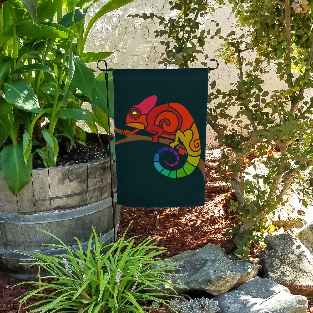 Rainbow Chameleon Garden Yard Flag