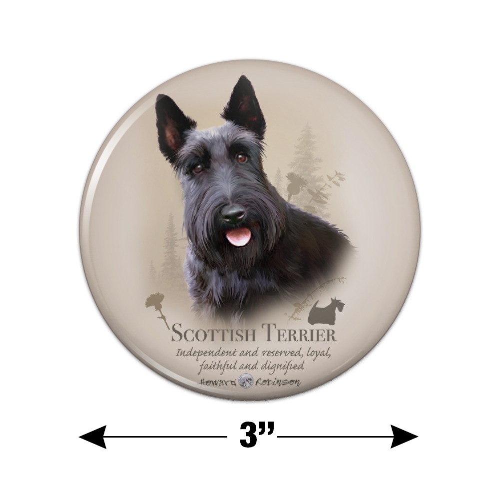 Scottish Terrier Scottie Dog Breed Kitchen Refrigerator Locker Button Magnet