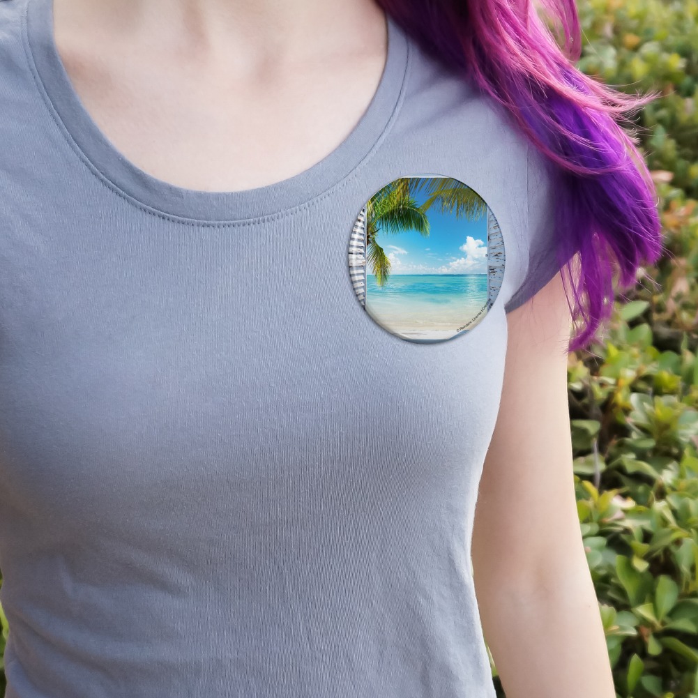 Details about   Tropical Beach Vacation Ocean View Pinback Button Pin 