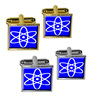 Atomic Symbol White Blue Square Cufflinks