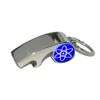 Atomic Symbol White Blue Whistle Bottle Opener Keychain