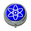 Atomic Symbol White Blue Pill Box