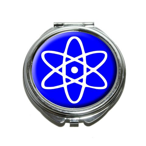 Atomic Symbol White Blue Compact Mirror