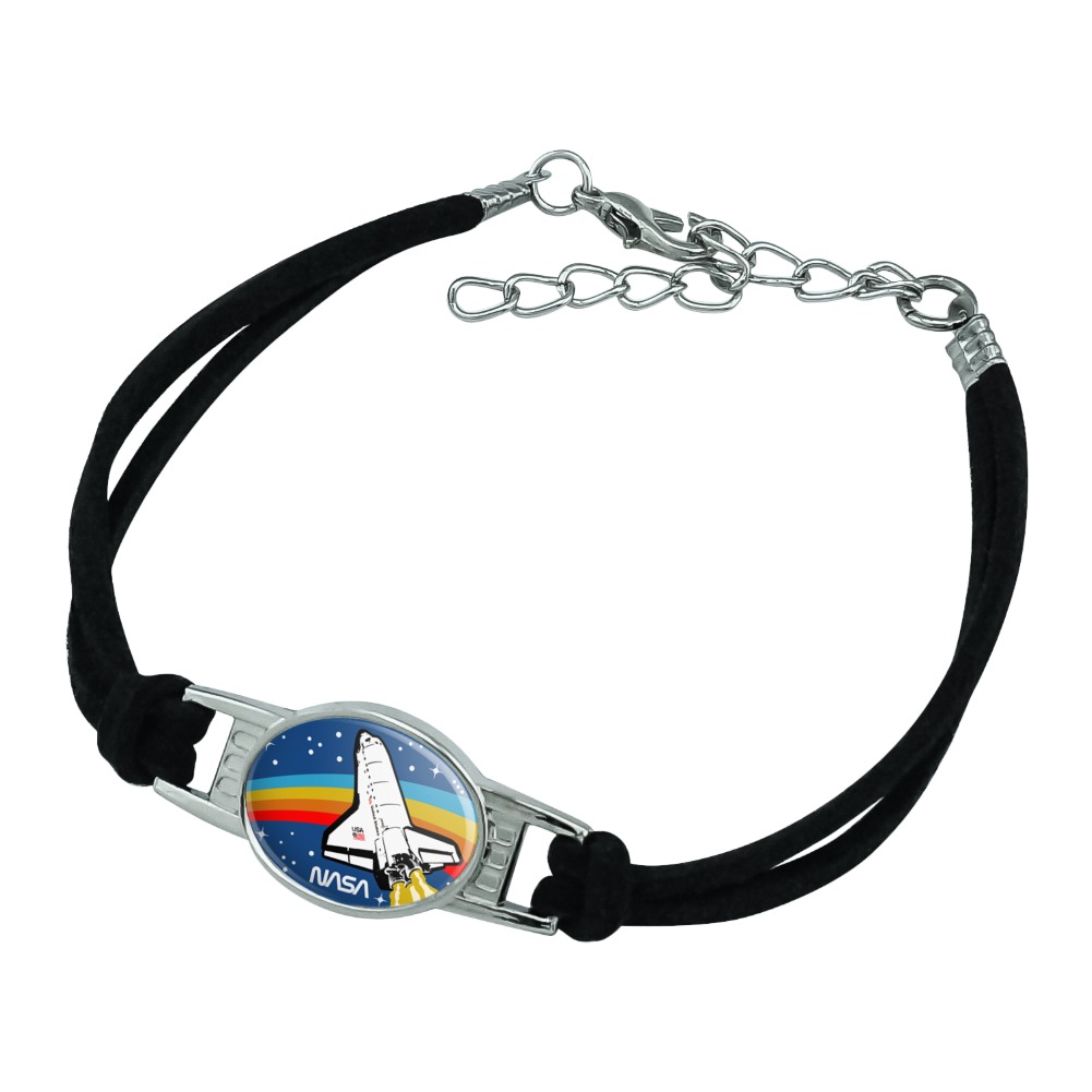 GRAPHICS & MORE NASA Logo Over Space Shuttle with Rainbow Italian European Style Bracelet Charm Bead 