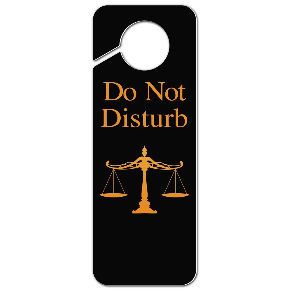 Scales Of Justice Legal Lawyer Plastic Door Knob Hanger Sign