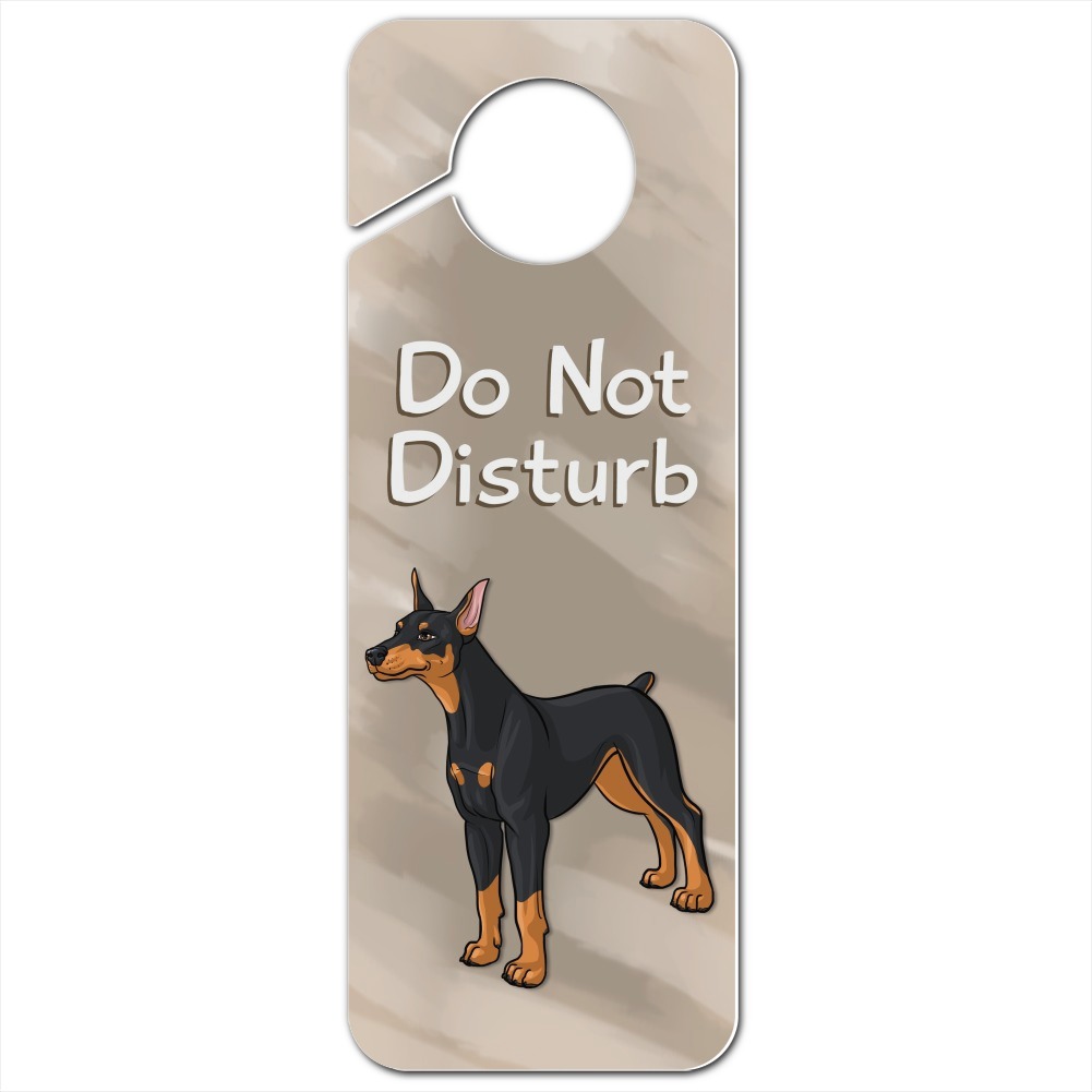 Don't Let The Dog Out Brown Plastic Door Knob Hanger Sign 