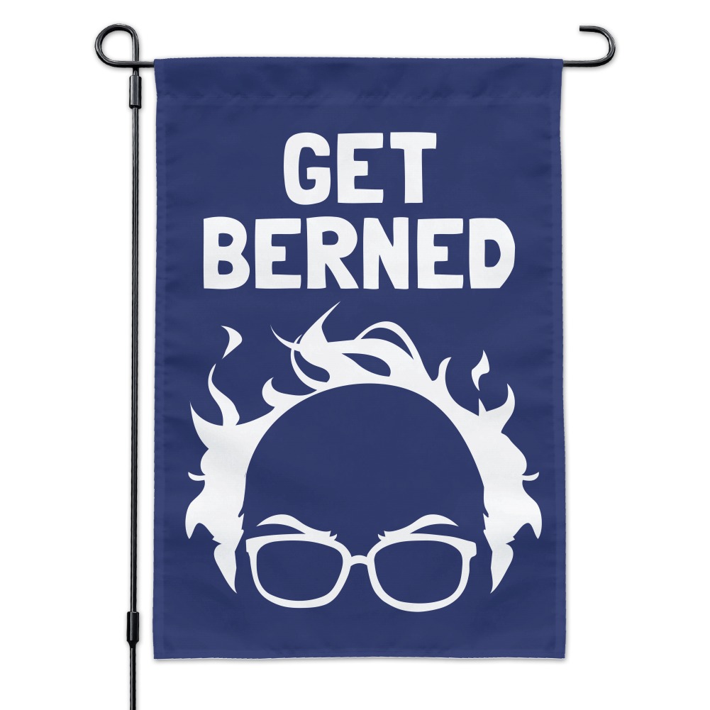 Get Berned Burned Bernie Sanders Hair Car Flag with Pole 