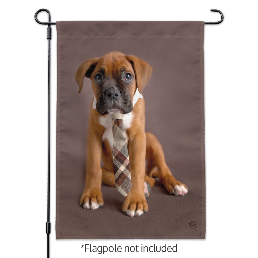 Boxer Puppy Dog Sitting with Tie Garden Yard Flag eBay