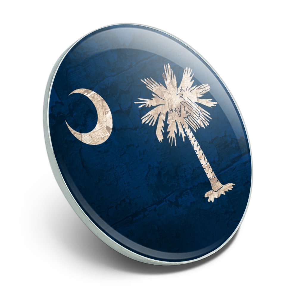 Silver Toned Etched South Carolina State Flag Tie Tack 