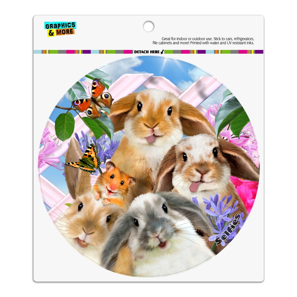 Rabbits Bunnies Hampster Selfie Button Refrigerator Magnet 