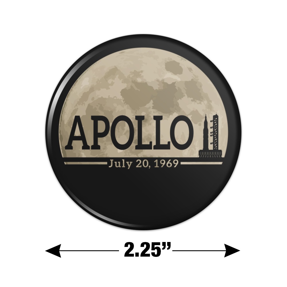 NASA Apollo 11 50th Anniversary Patch with Eagle on The Moon Kitchen Refrigerator Locker Button Magnet 2.25 Diameter 