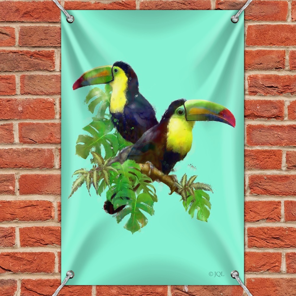 Colorful Toucan Town Rainforest Birds Home Business Office Sign 