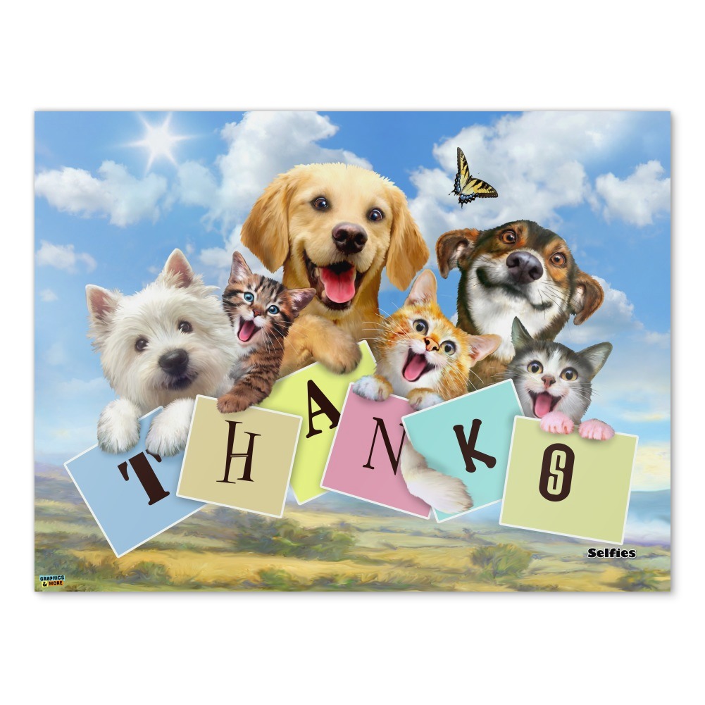 Dog and Cat Thanks Thank You Selfie Home Business Office ...