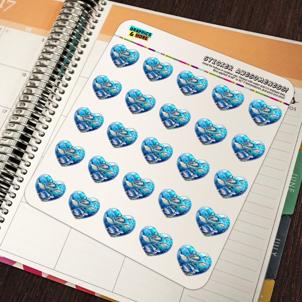 Shark Ocean Selfie Planner Calendar Scrapbooking Crafting Stickers 