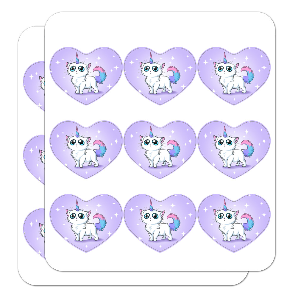 Cat Unicorn Heart Shaped Planner Calendar Scrapbook Craft Stickers 