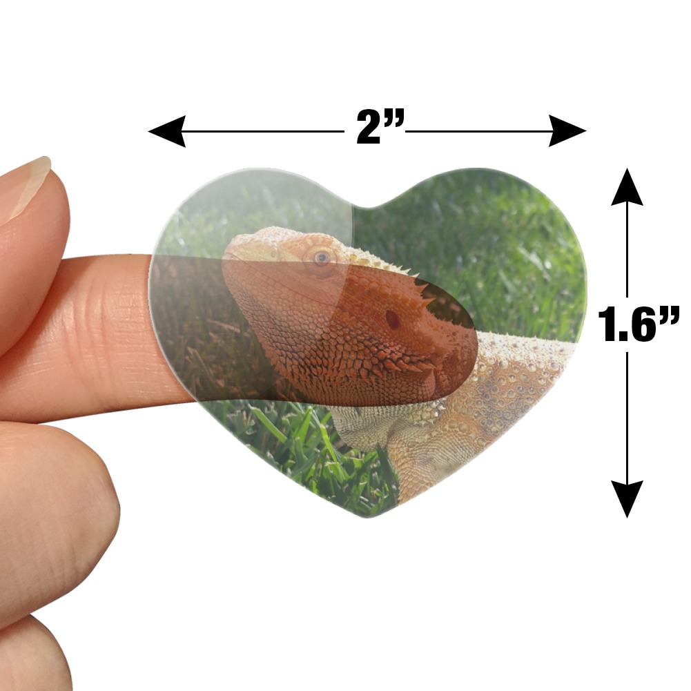 Bearded Dragon in Profile Heart Shaped Planner Calendar Scrapbook Craft Stickers 