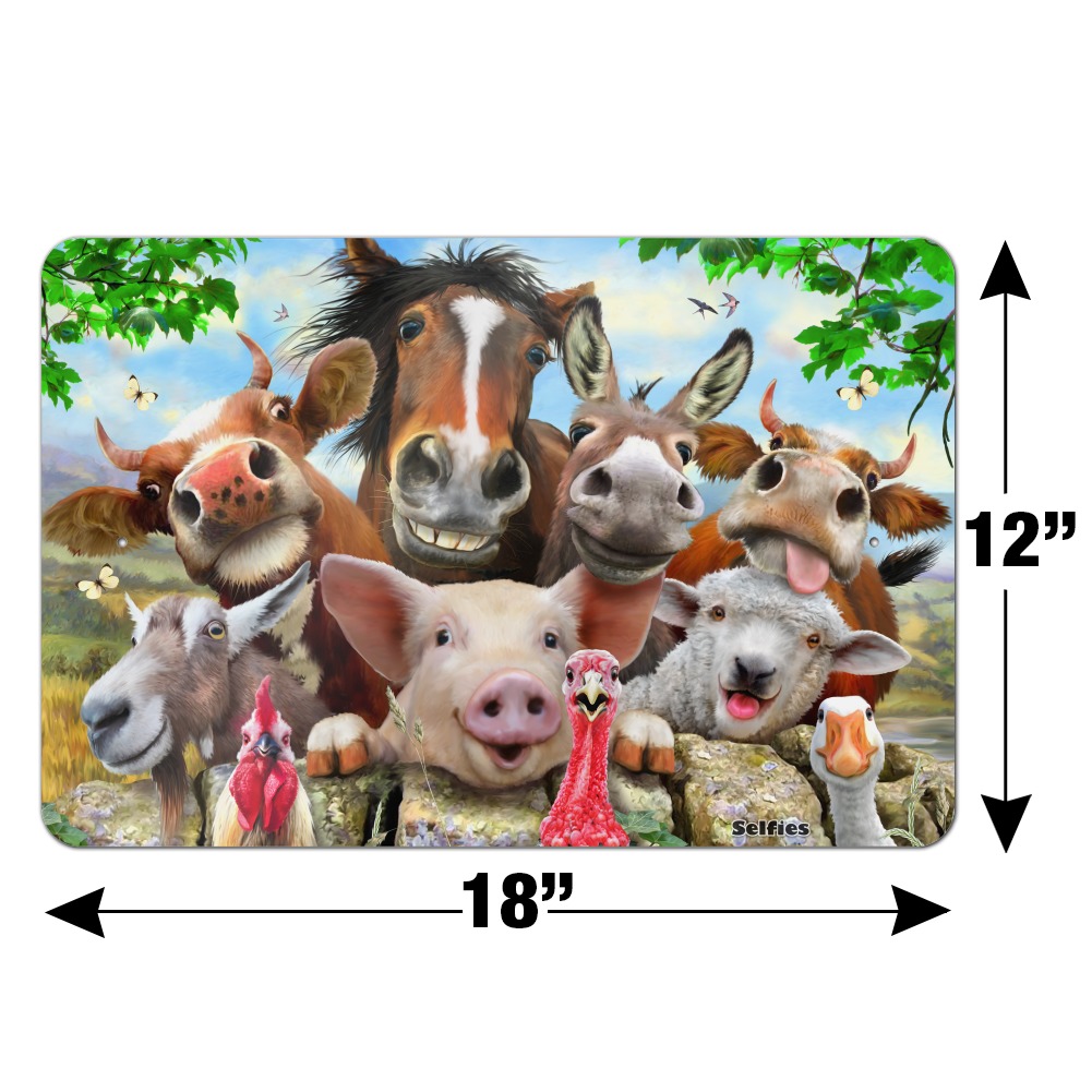 Farm Selfie Horse Pig Chicken Donkey Cow Sheep Classic Chrome Plated Metal Envelope Letter Opener Slitter 