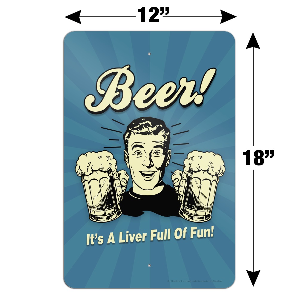 Beer It's a Liver Full of Fun Funny Humor Home Business