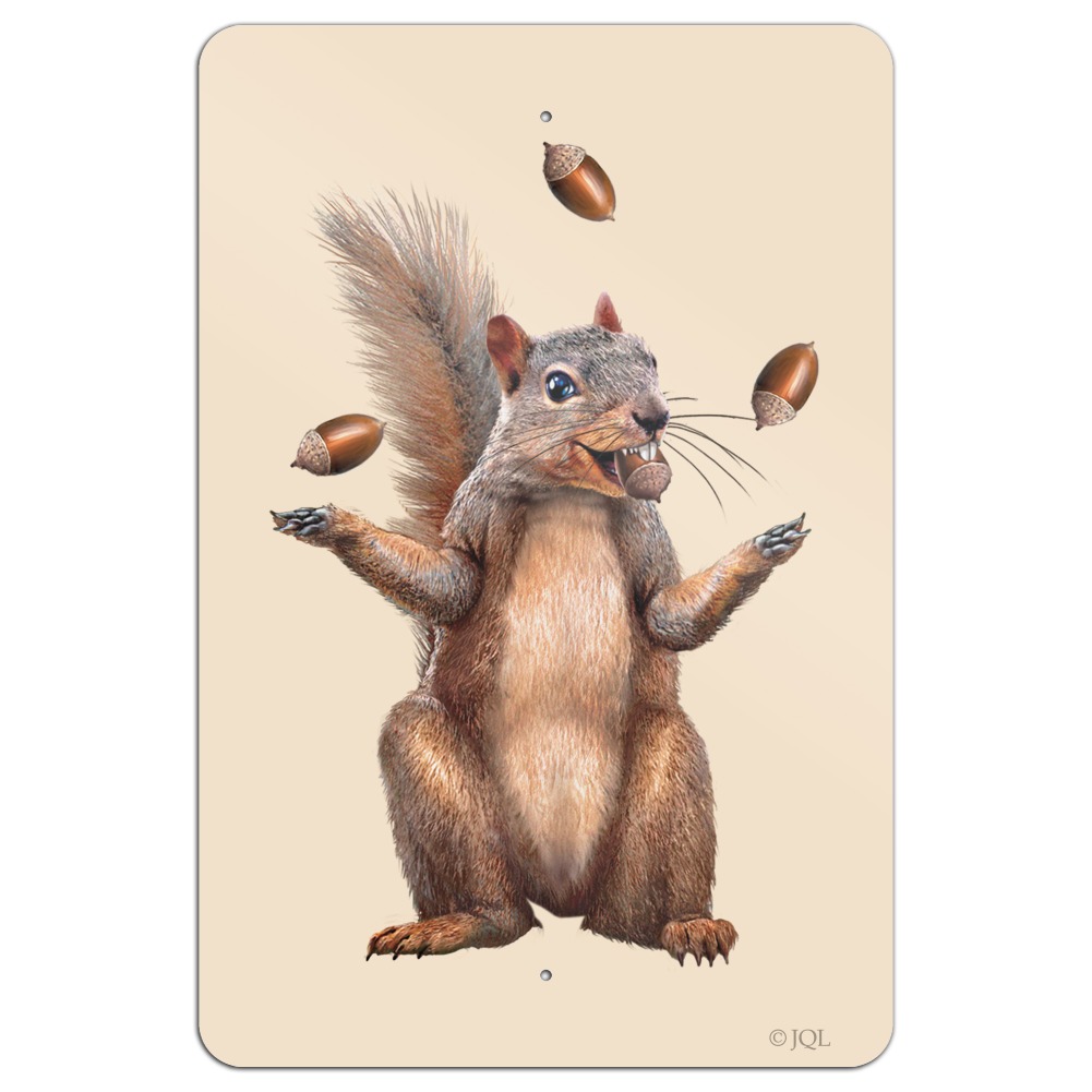 Please Drive Slowly Our Squirrels Don't Know One Nut From Another Sign Aluminum 18 in X 12 in #146724