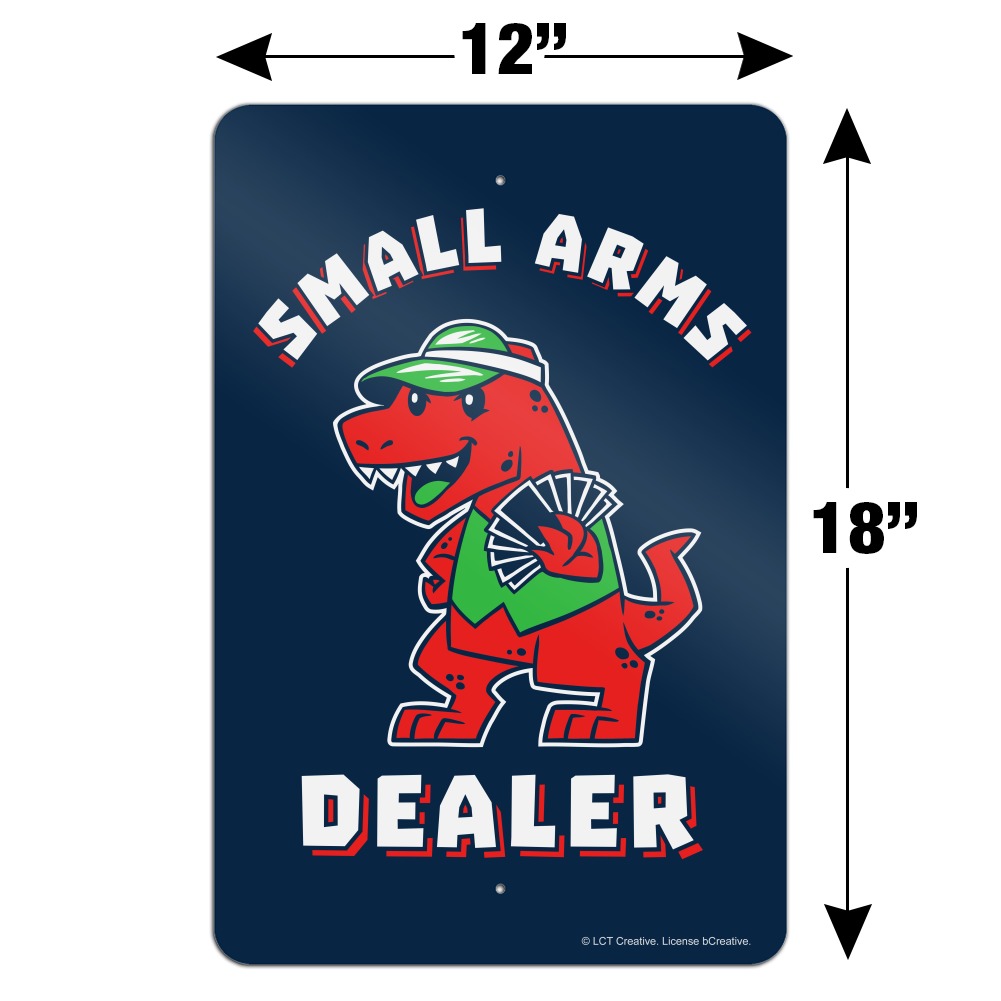 GRAPHICS & MORE Small Arms Dealer T-Rex Card Poker Funny Humor Home Business Office Sign 