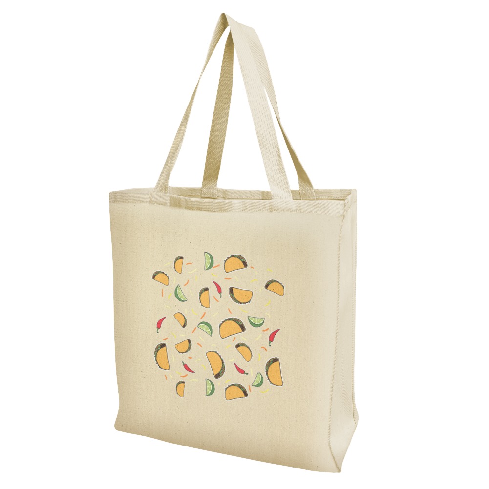 Details about   Delicious Taco Fiesta Pattern Chili Grocery Travel Reusable Tote Bag 