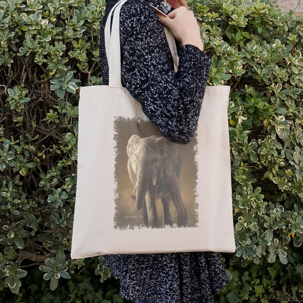 African Elephant Painting Grocery Travel Reusable Tote Bag 